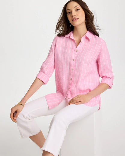 Chico's No Iron™ Linen Striped Shirt