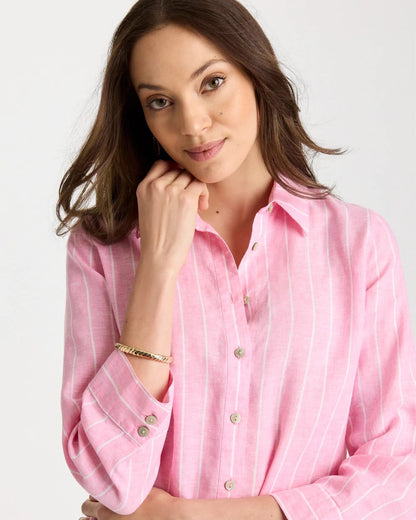Chico's No Iron™ Linen Striped Shirt