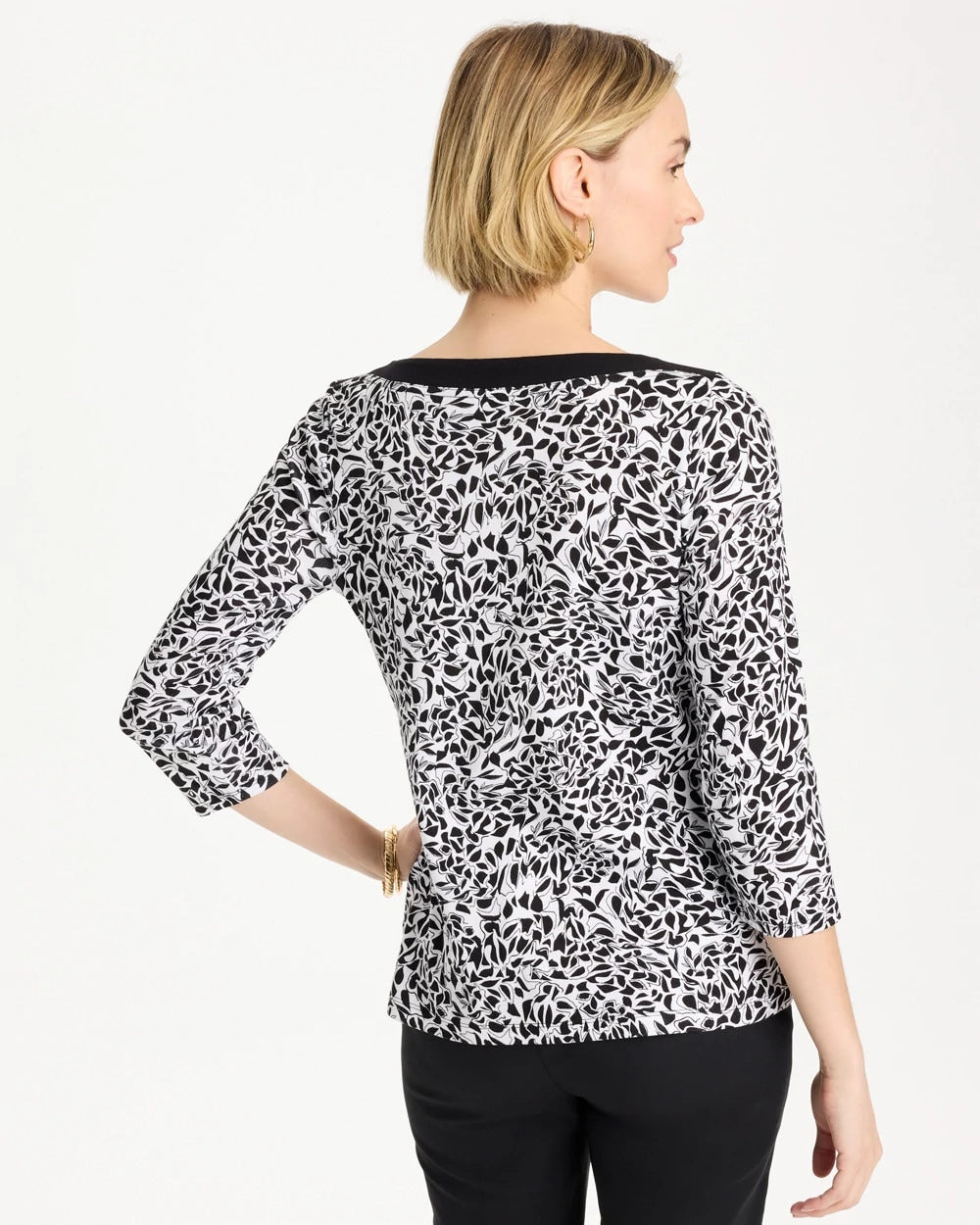 Chico's Fauna Pima 3/4 Sleeve Tee