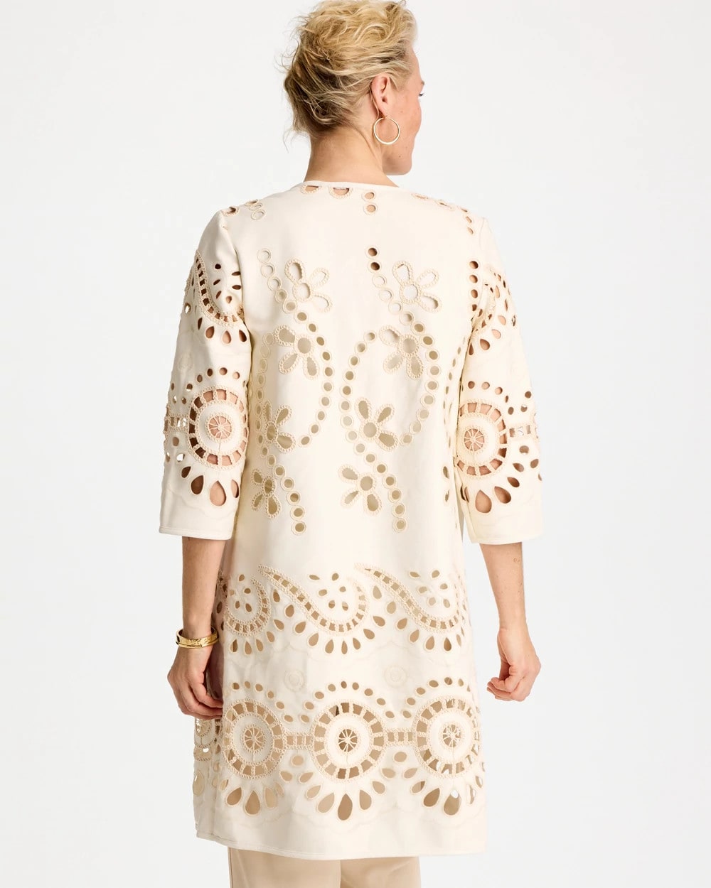 Chico's Long Faux Leather Kimono