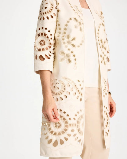 Chico's Long Faux Leather Kimono