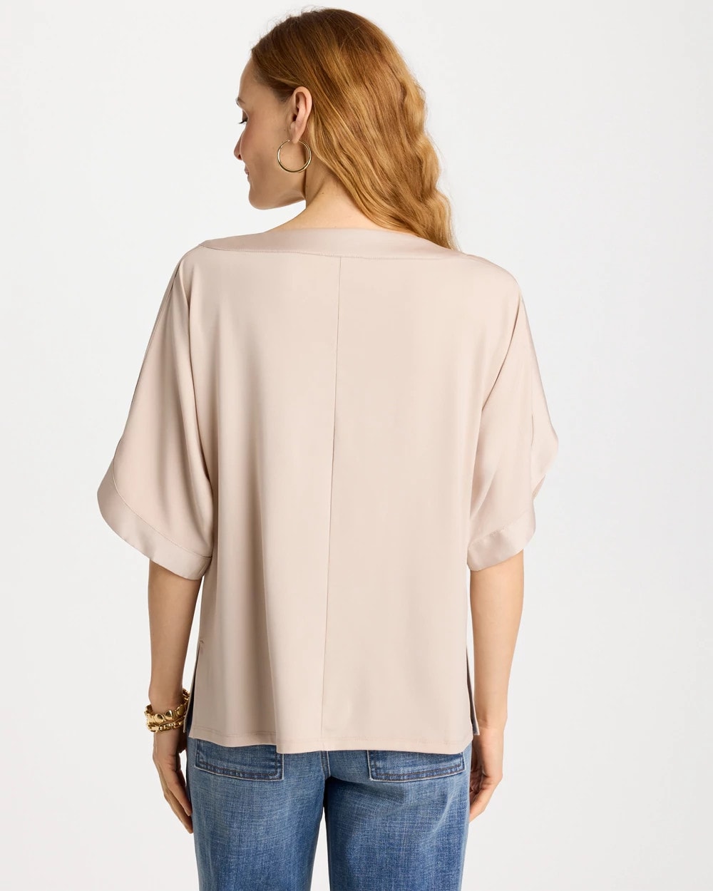 Chico's Jersey & Satin Dolman Tee
