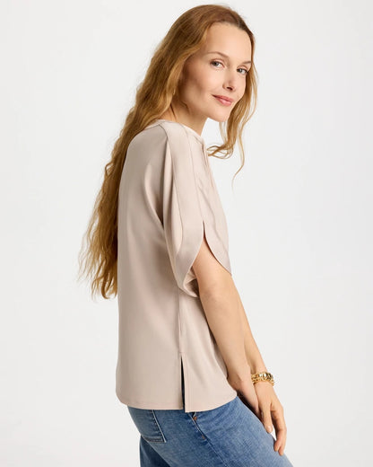 Chico's Jersey & Satin Dolman Tee