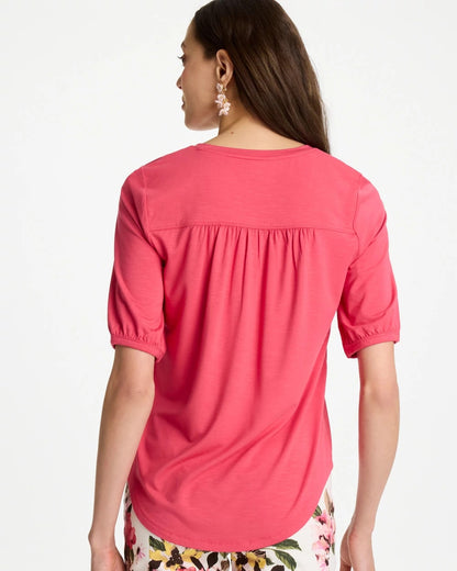 Chico's Shirred Elbow Sleeve Tee