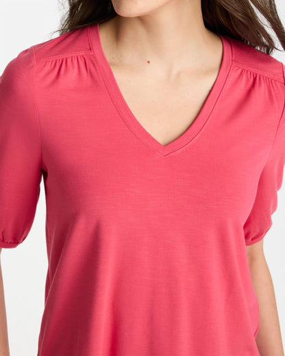 Chico's Shirred Elbow Sleeve Tee