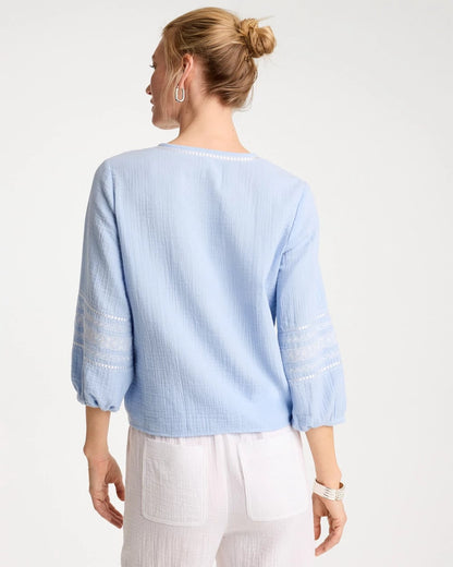 Chico's Cotton Gauze Tie-Front Blouse