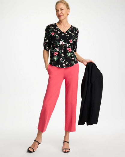 Chico's Kyoto Shirred Elbow Sleeve Tee