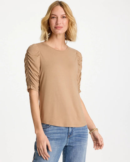 Chico's Touch of Cool™ Ruched Sleeve Knit Tee