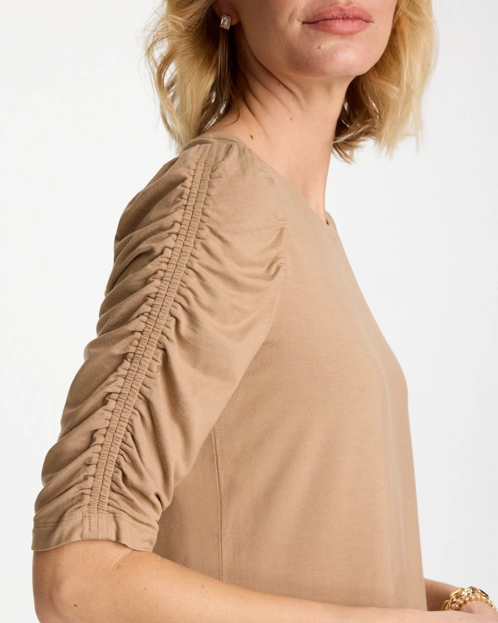 Chico's Touch of Cool™ Ruched Sleeve Knit Tee