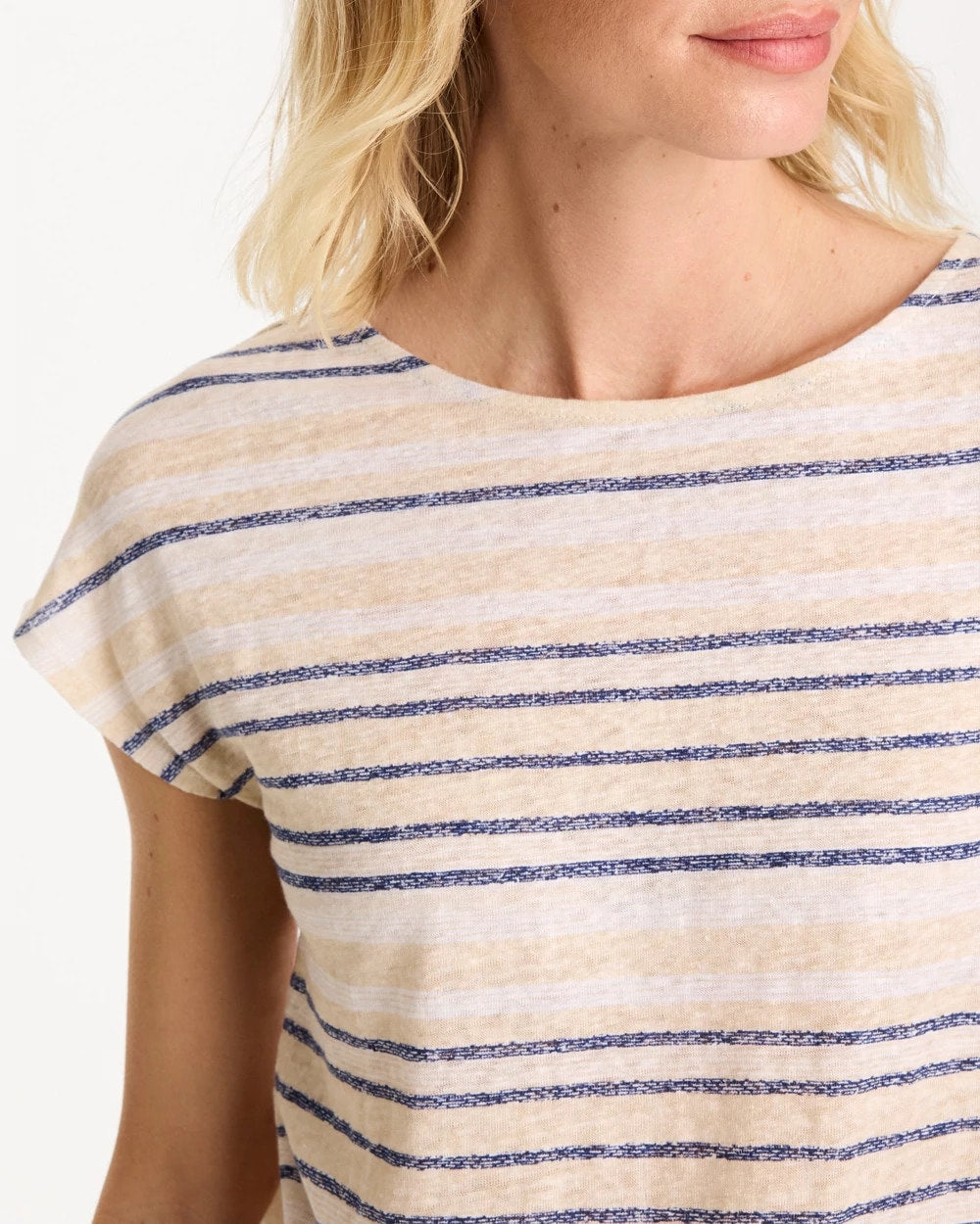 Chico's Striped Linen Dolman Tee