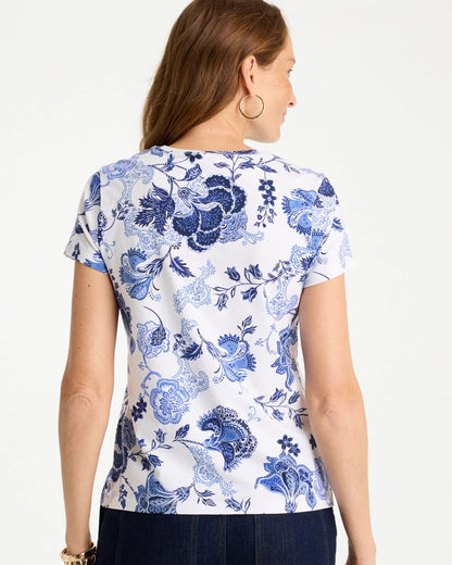 Chico's Jolene Cotton Stretch Cap Sleeve Tee