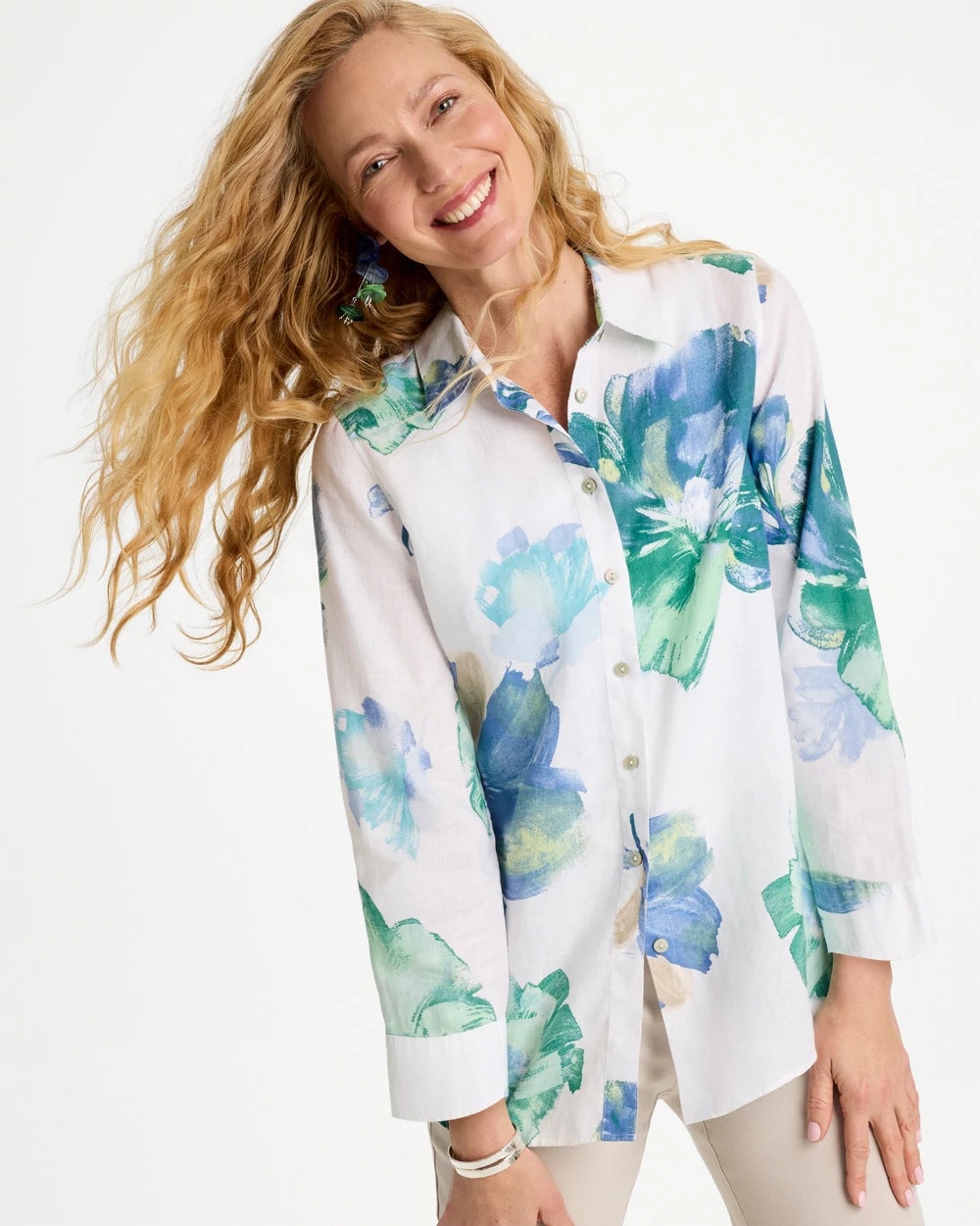 Chico's No Iron™ Printed Linen Shirt