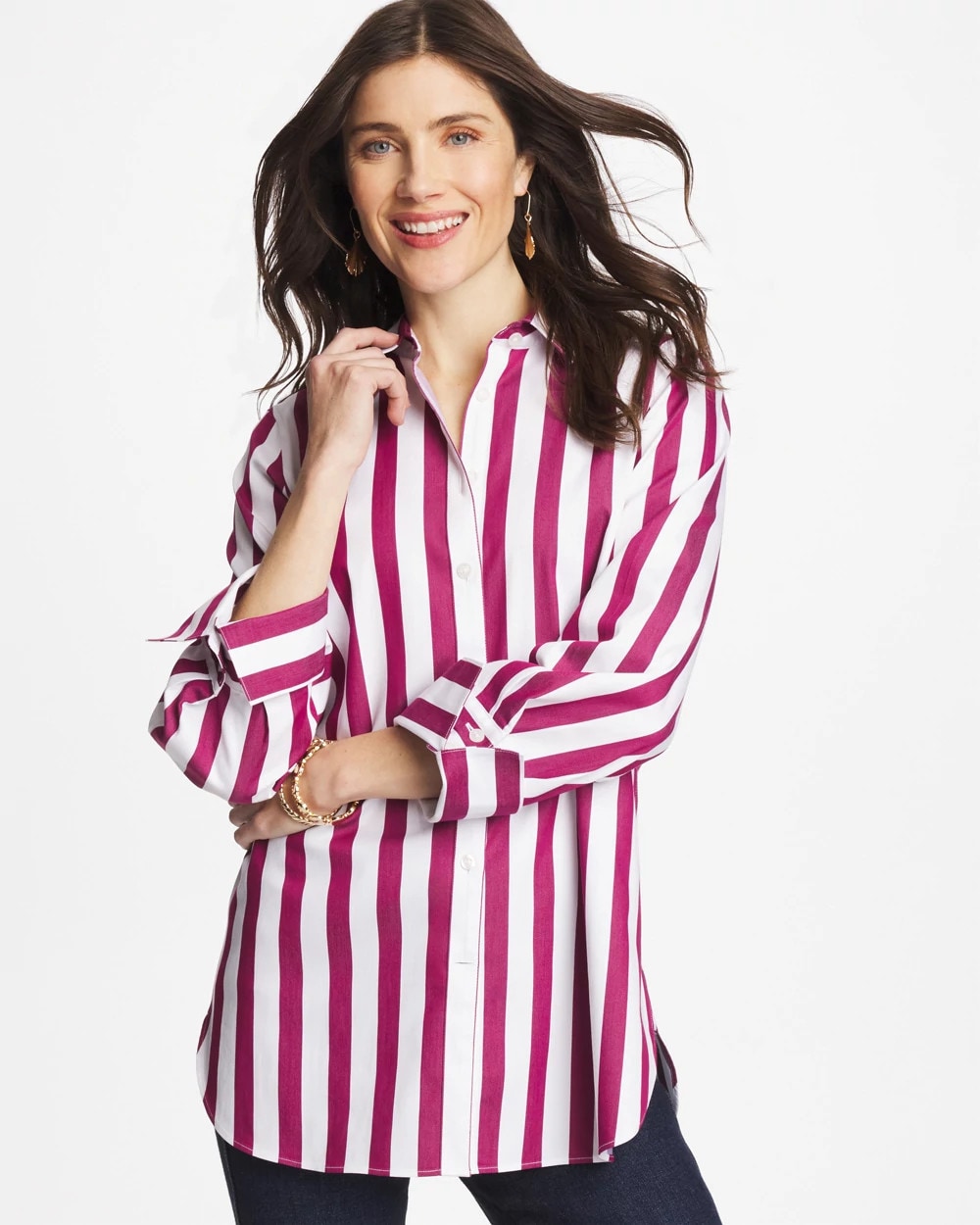 Chico's No Iron™ Stretch Striped Shirt