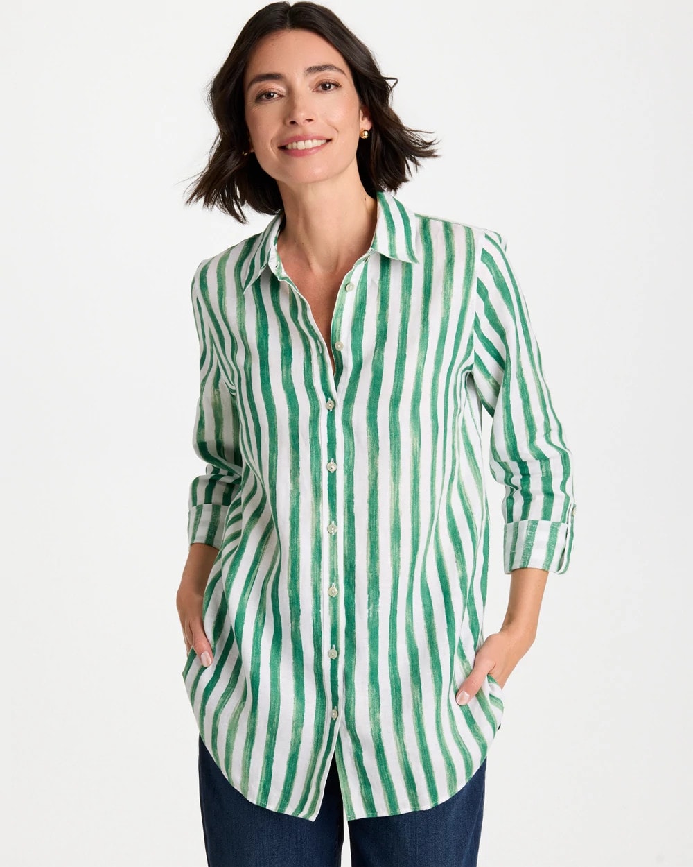 Chico's No Iron™ Striped Linen Tunic
