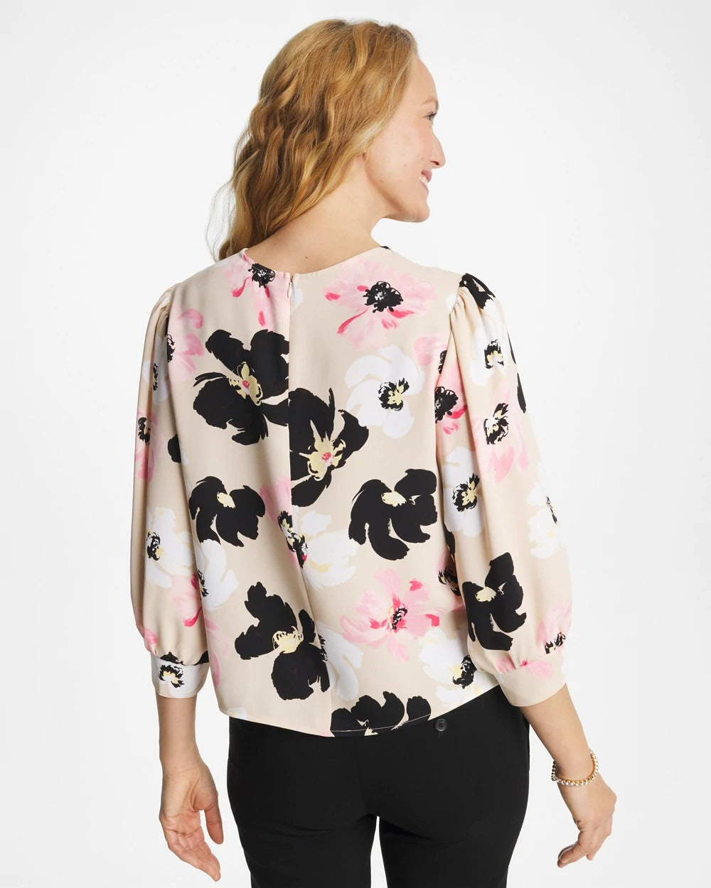 Chico's Satin Blossom Burst Top
