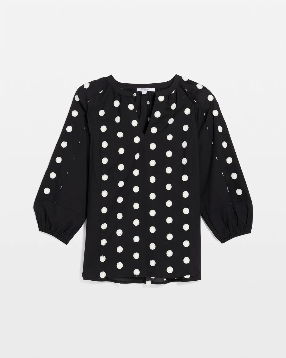 Chico's Textured Polka Dot Blouse