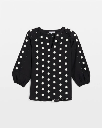 Chico's Textured Polka Dot Blouse