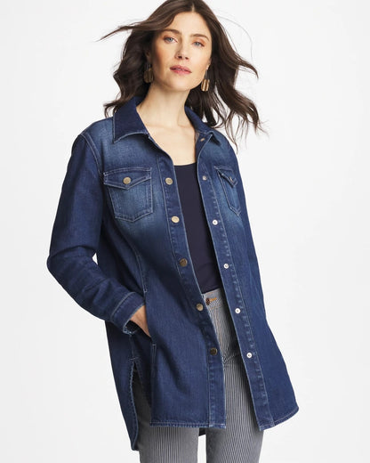 Chico's Button Down Denim Topper