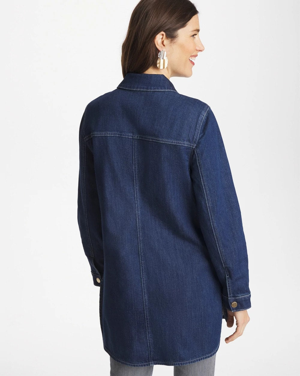 Chico's Button Down Denim Topper