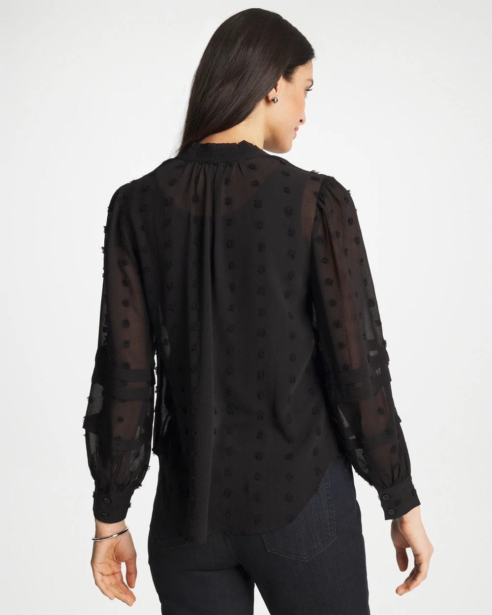 Chico's 3D Dot Jacquard Chiffon Blouse