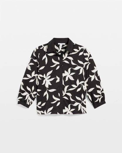 Chico's Embroidered Cropped Collared Shirt