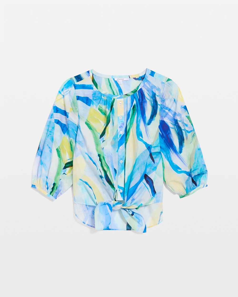 Chico's Printed Tie-Front Top