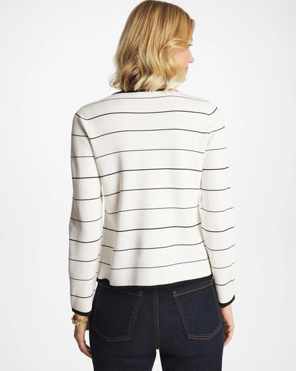 Chico's Contrast Tipped Sweater Blazer