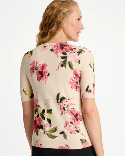Chico's Ella Crewneck Floral Pullover Sweater