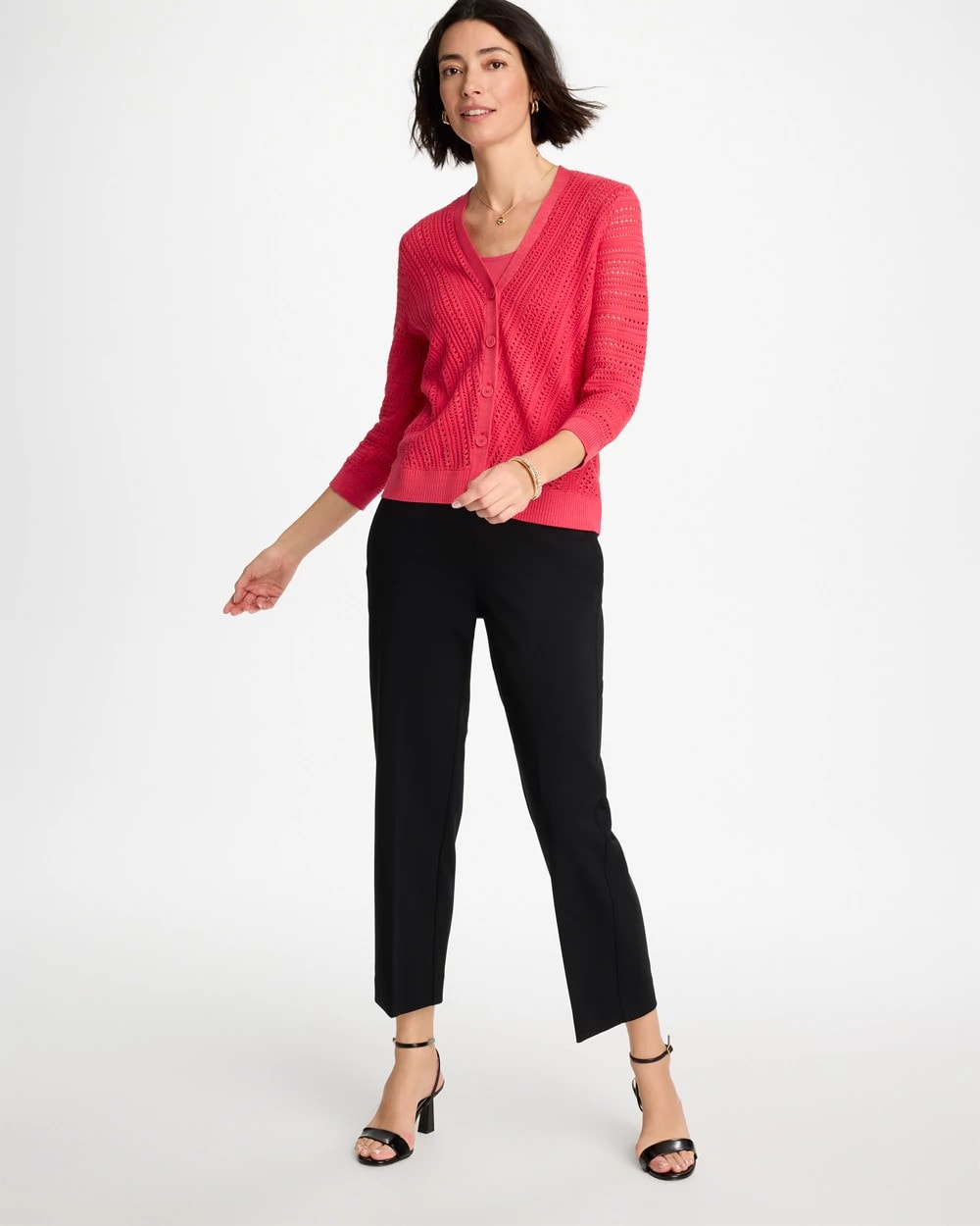 Chico's Stitchy V-Neck Cardigan