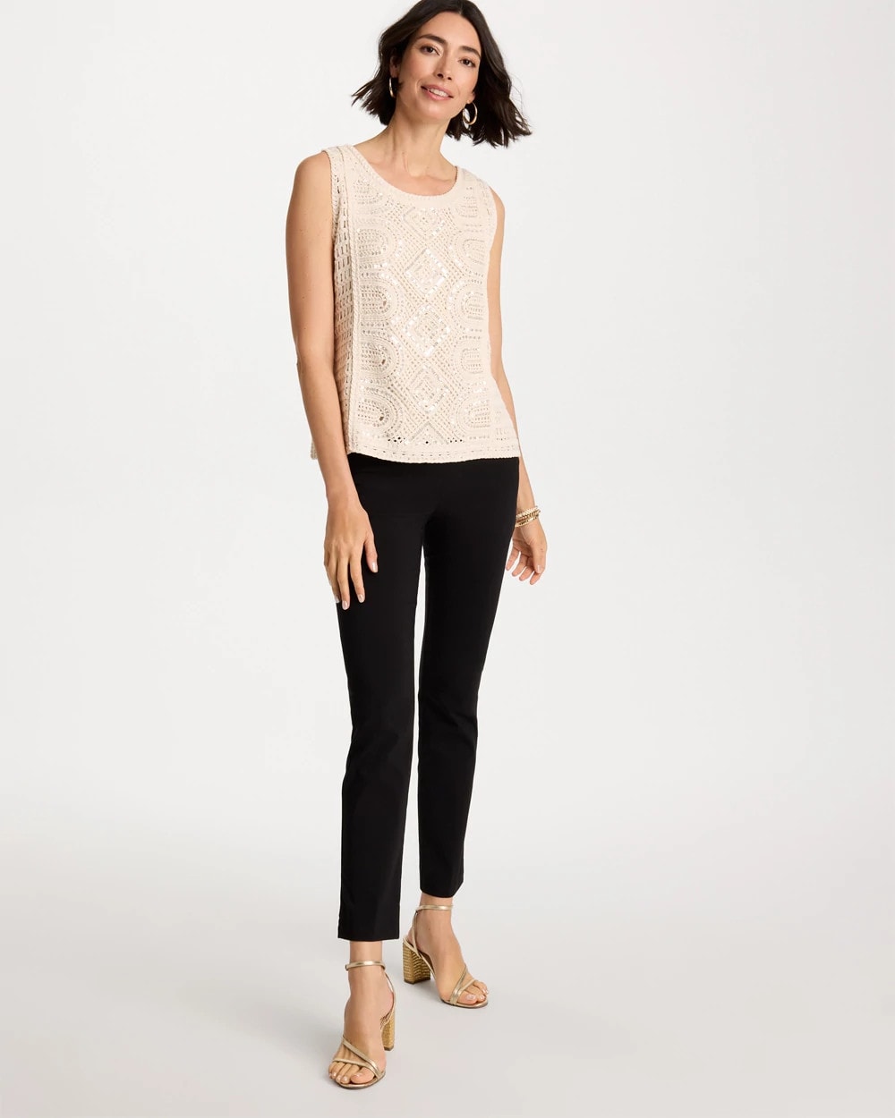 Chico's Crochet Sequin Tank