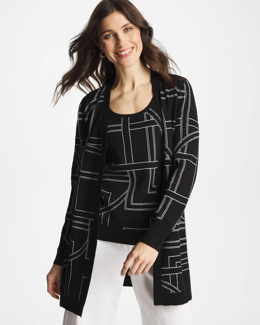Chico's Ella Graphic Cardigan