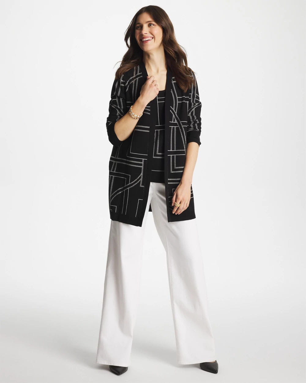 Chico's Ella Graphic Cardigan