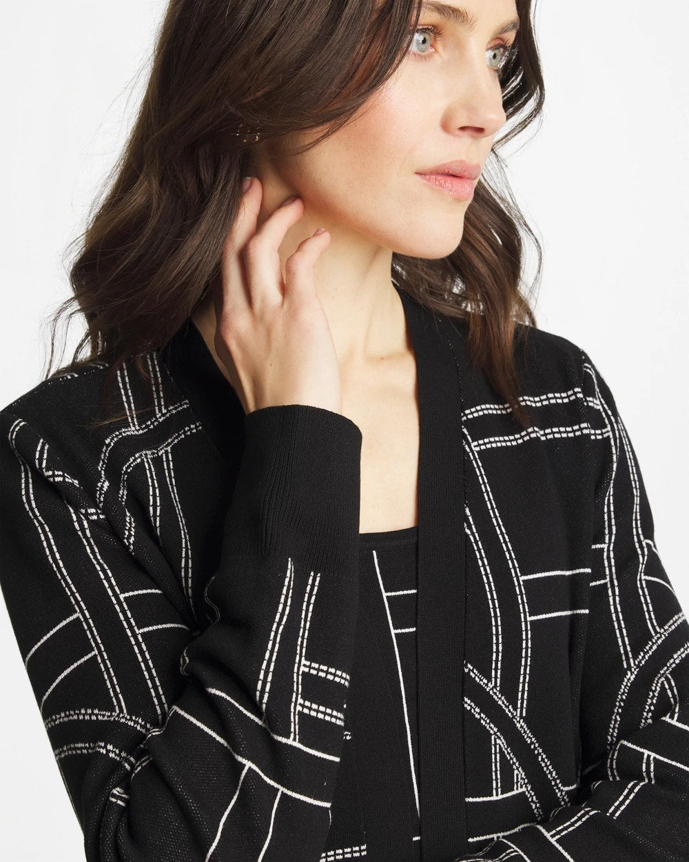 Chico's Ella Graphic Cardigan