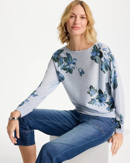 Chico's Floral Print Pullover Sweater