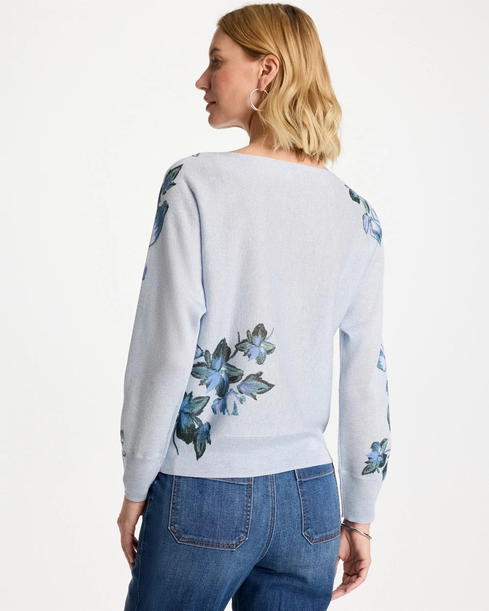 Chico's Floral Print Pullover Sweater