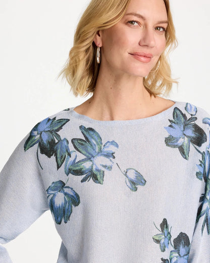 Chico's Floral Print Pullover Sweater