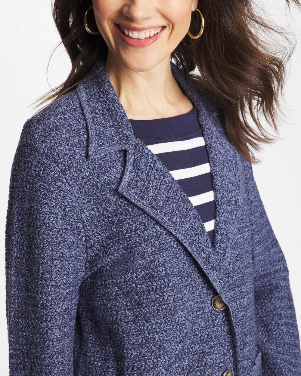 Chico's Denim Inspired Textured Cardigan