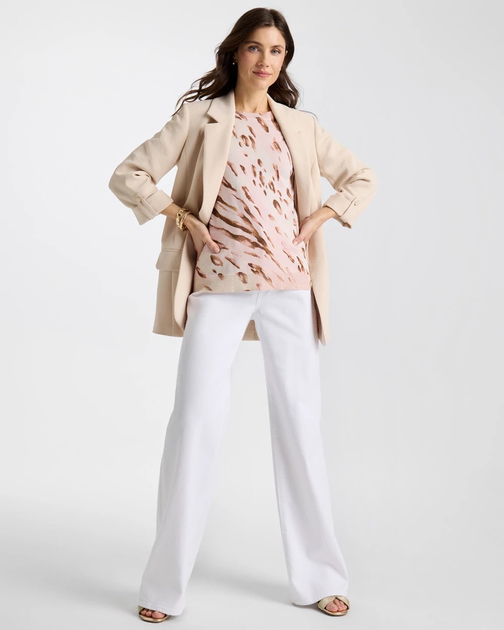 Chico's Ella Crewneck Metallic Pullover Sweater