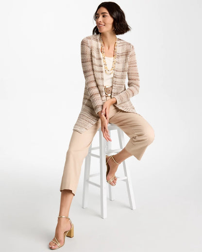 Chico's Pointelle Metallic Cardigan