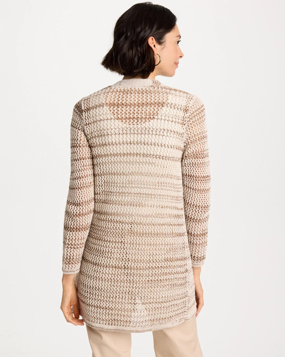 Chico's Pointelle Metallic Cardigan