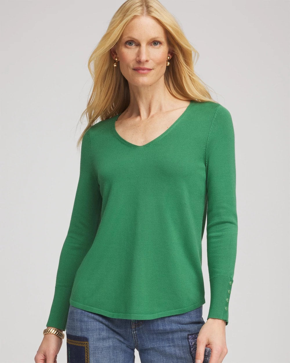 Chico's Ella V-Neck Pullover Sweater