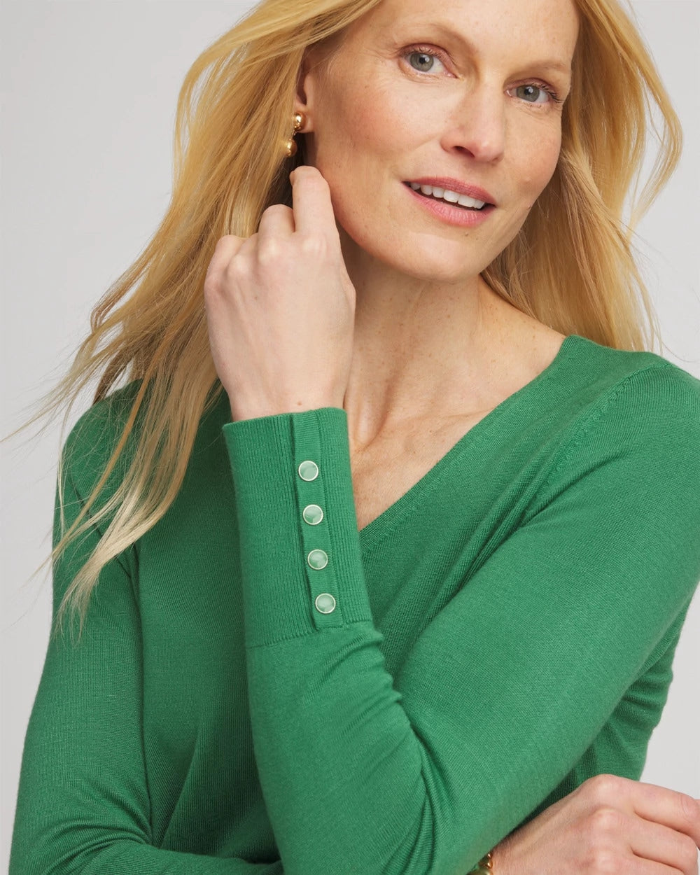 Chico's Ella V-Neck Pullover Sweater