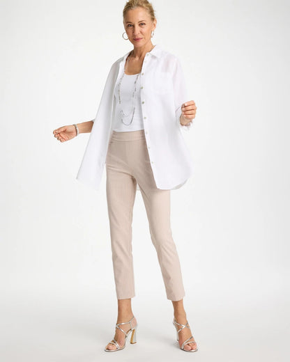 Chico's Brigitte™ Slim Twill Stripe Neutral Crop