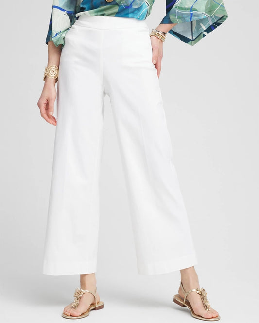 Chico's Petite Brigitte Wide Leg Cropped Pants