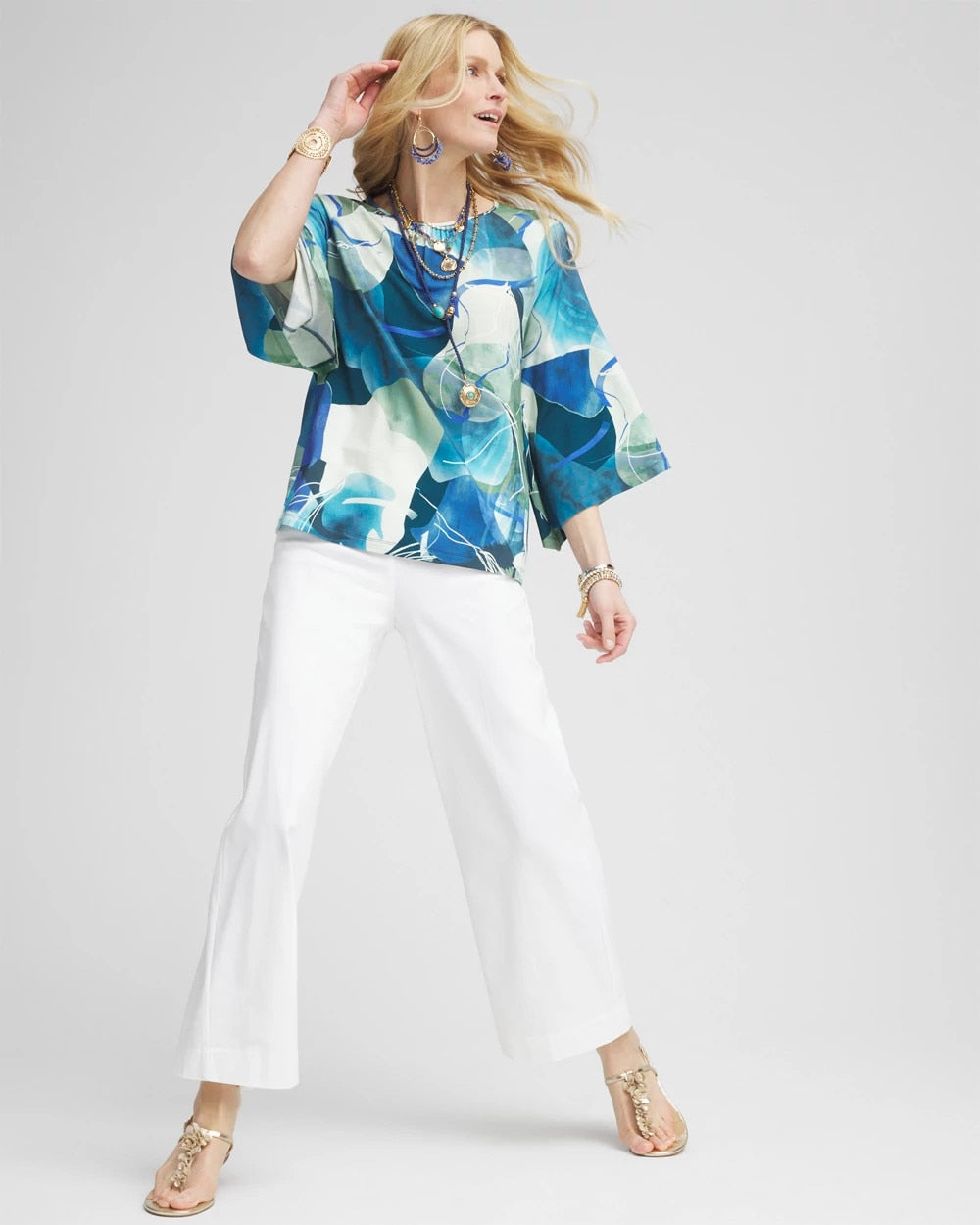 Chico's Petite Brigitte Wide Leg Cropped Pants