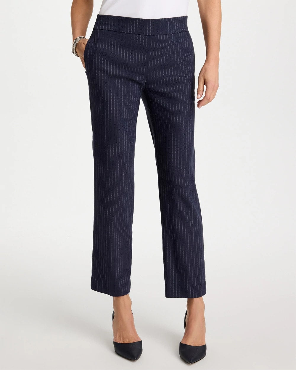 Chico's Brigitte™ Straight Pinstripe Cropped Pants