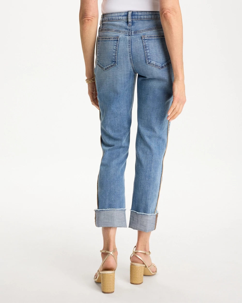 Chico's Girlfriend Roll Cuff Crop Jeans