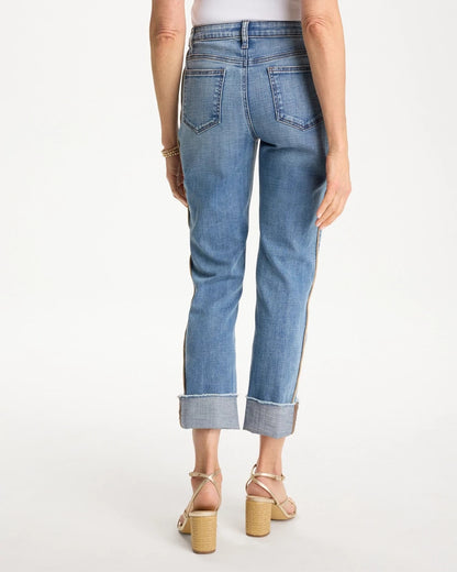 Chico's Girlfriend Roll Cuff Crop Jeans