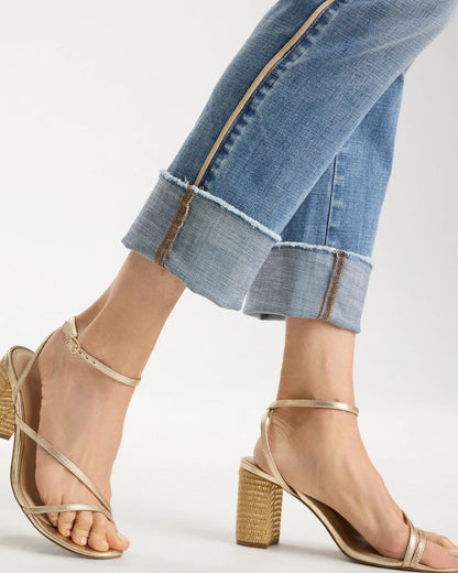 Chico's Girlfriend Roll Cuff Crop Jeans