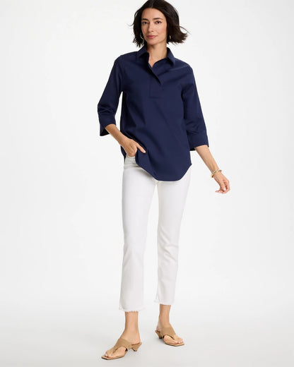 Chico's No-Stain Girlfriend Frayed Ankle Jeans